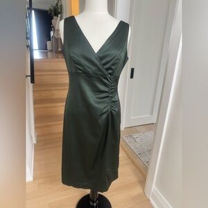 donna ricco stretch satin sheath dress Donna Ricco Black Satin Dress Size 6 Pleats at Bust Halter Sheath Lined  Classic